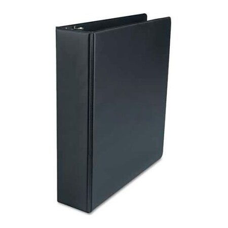 Universal Universal Suede Finish Vinyl Round Ring Binder, 2" Capacity, Black 34401